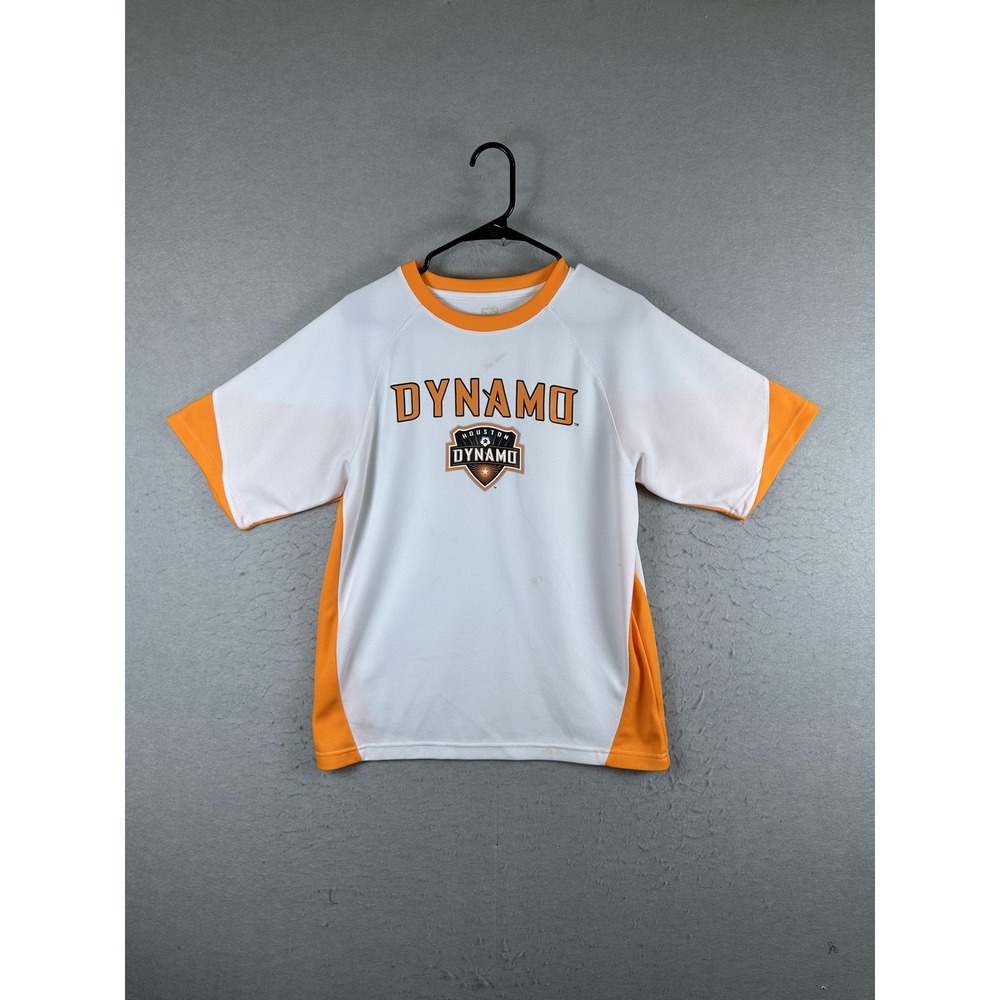 Houston Dynamo Jersey Mens Medium White Orange MLS Soccer Short Sleeve Number 10
